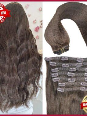20 Inch Remy Human Hair Clip In Extensions Thick Ends 120g